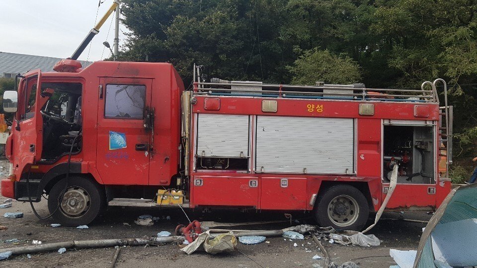 안성 화재현장 출동했던 소방차
