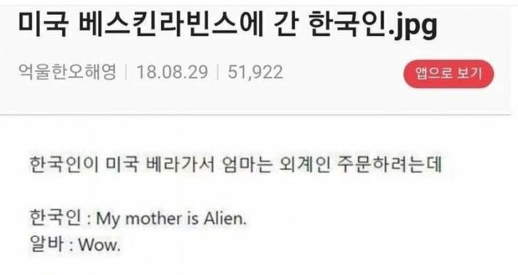 미국 베스킨라빈스를 간 한국인