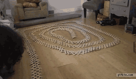 600개 아이스크림 막대로 만든 도미노폭탄