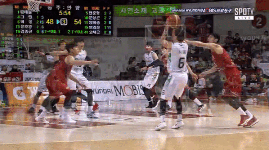 방금 경기 DB 허웅 부상 장면