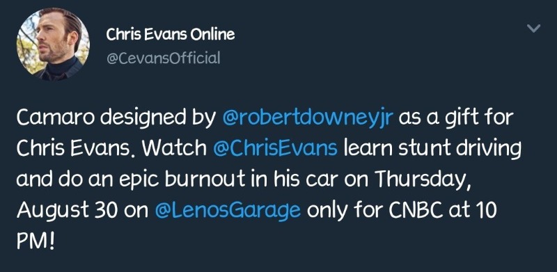 로다주가 크리스 에반스에게 선물하려고 디자인한 차