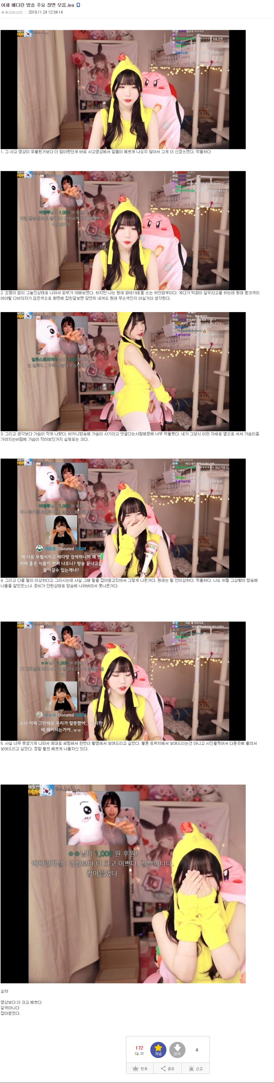 알몸 노출 사고 후 복귀한 스트리머 근황