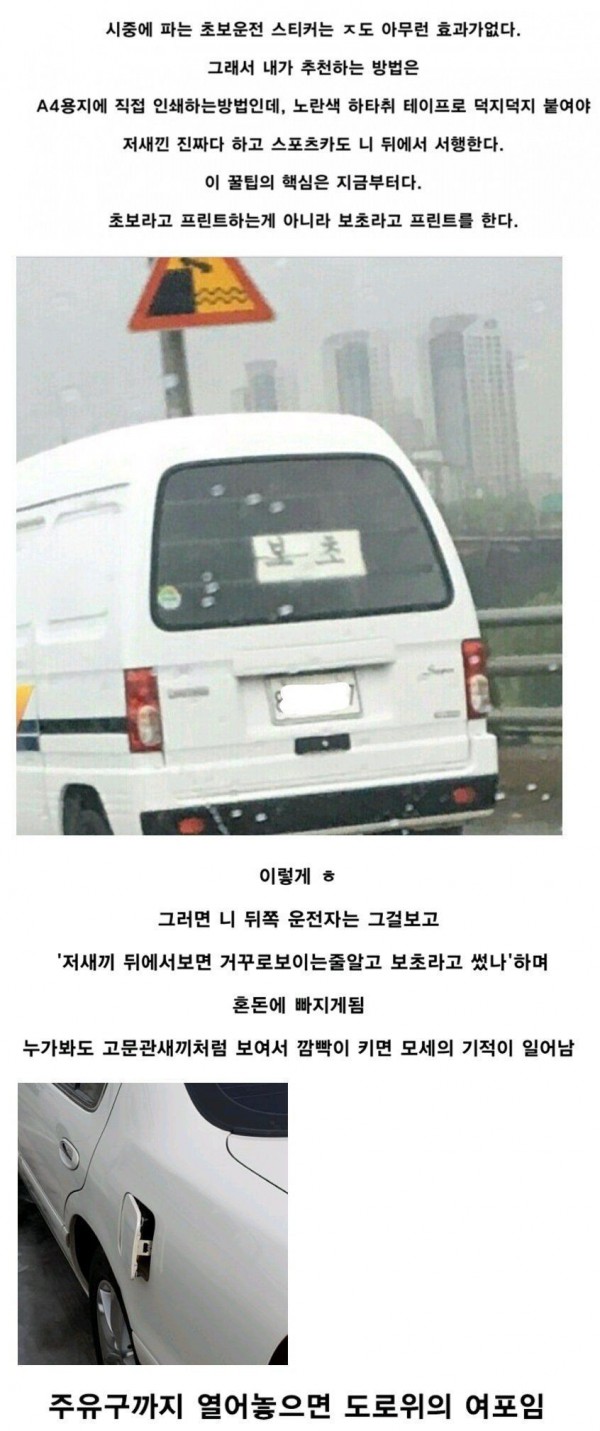 초보운전 꿀팁 (펌)