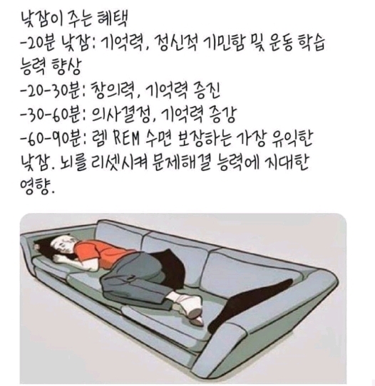 낮잠이 주는 혜택