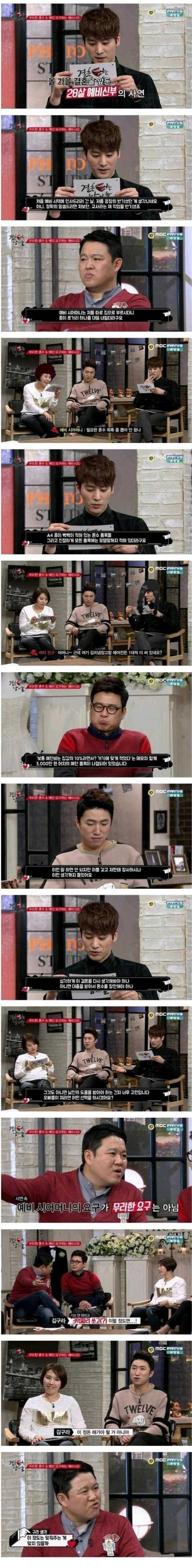 3000만원 혼수요구가 부담스러운 예비신부