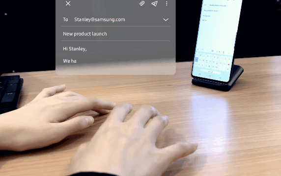 삼성전자가 CES2020에서 공개할 가상 키보드(selfie type)