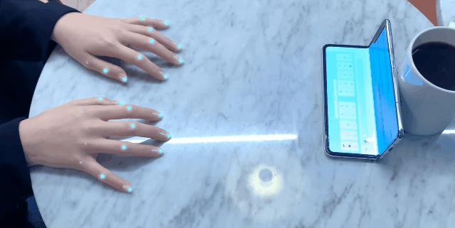 삼성전자가 CES2020에서 공개할 가상 키보드(selfie type)