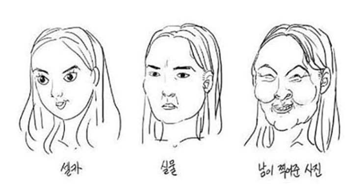 셀카, 실물, 남이 찍어준 사진