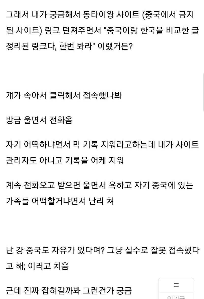중국인 유학생 울린 커뮤녀